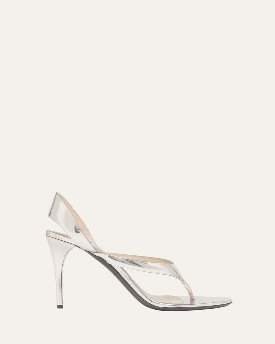 Tong Metallic Leather Sandals